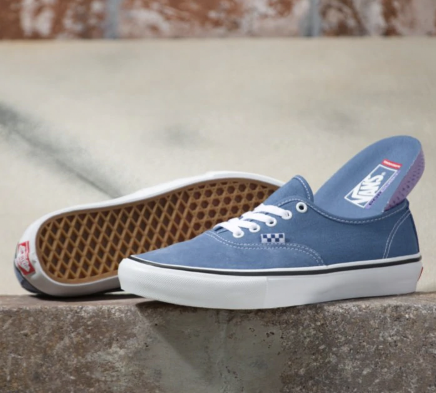 Skate Authentic Skateboard Shoe Bleu Clair de Lune Blanc Pur