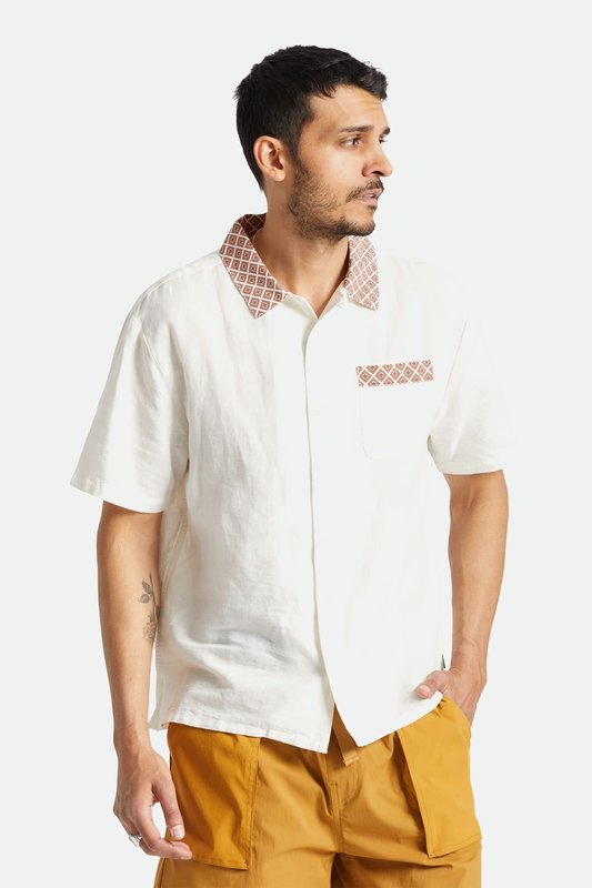 Brixton Bunker S/S Woven - Off White