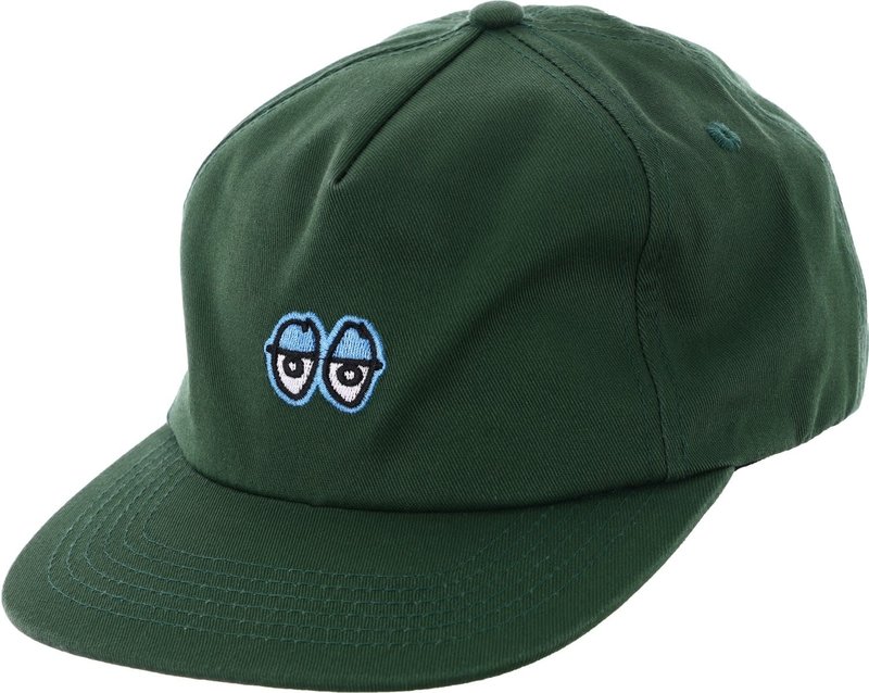 Krooked Eyes Snapback Hat - Dark Green/Blue