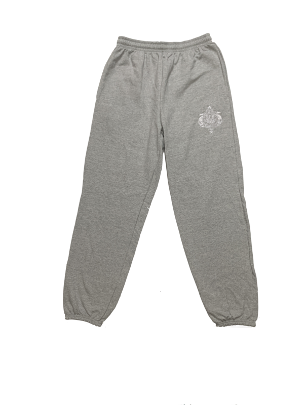 Palm Isle Crest Embroidered Sweatpants - Grey