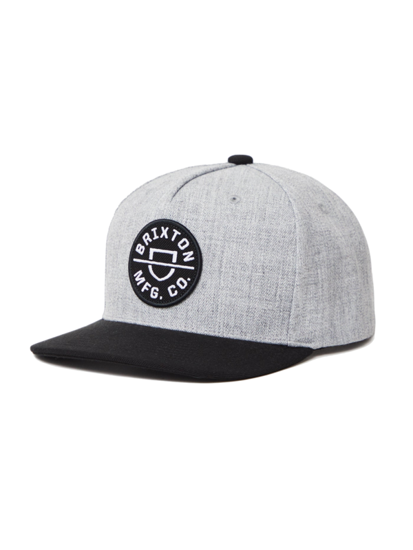 Brixton Crest C MP Snapback - Heather Grey/Black