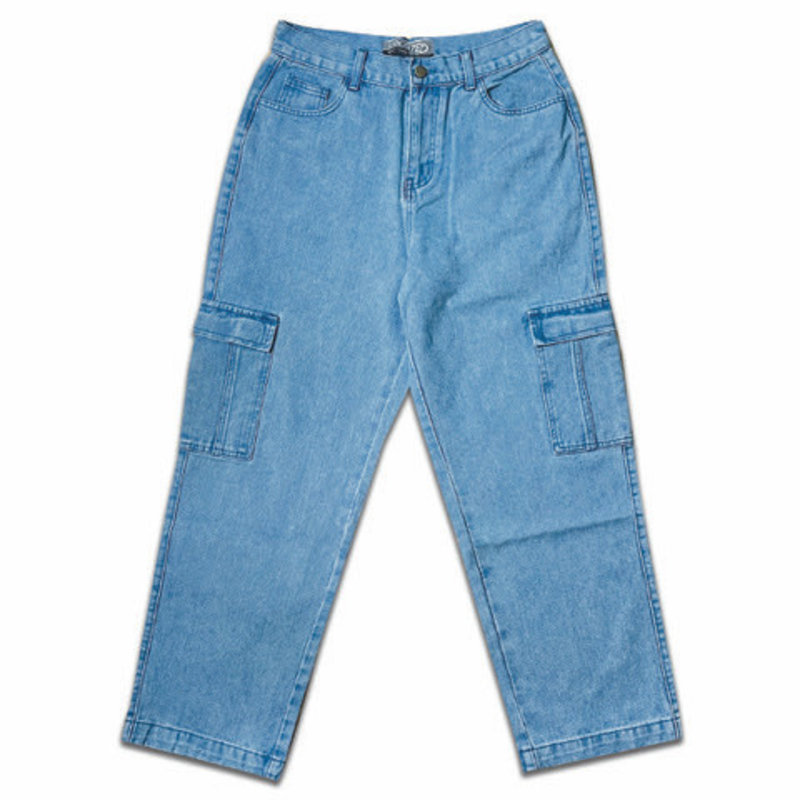 Frosted Cargo Jeans - Light Blue