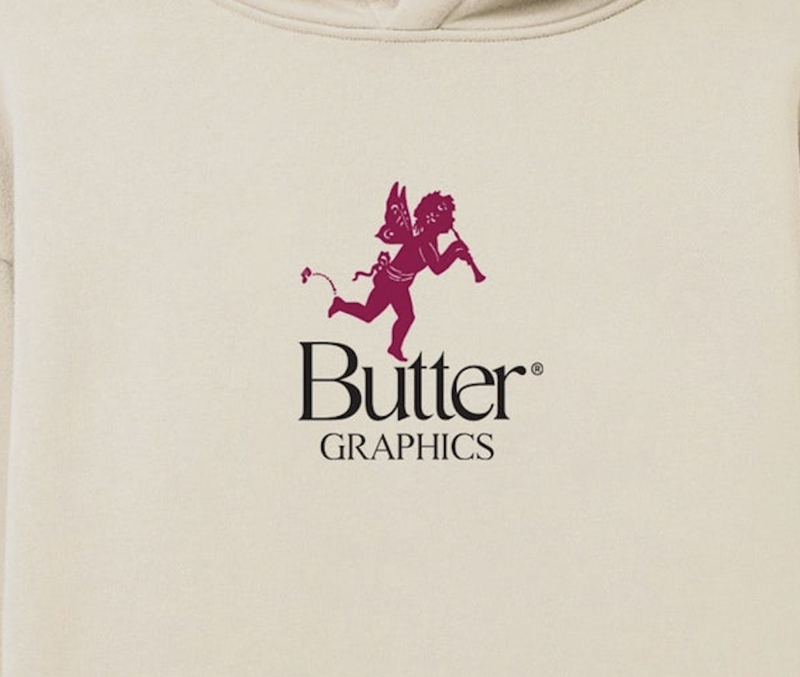 Butter Goods Pixie Logo Pullover Hood - Bone