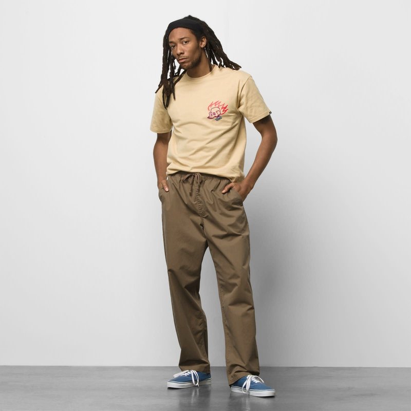 VANS RANGE BAGGY TAPERED ELASTIC WAIST PANT, Khaki Men's Casual Pants