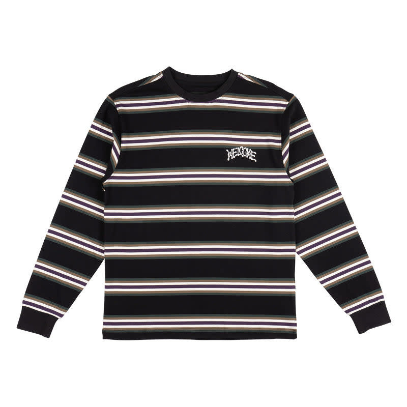 Welcome Thelema Stripe Yarn-Dyed Long Sleeve Knit - Black Forest