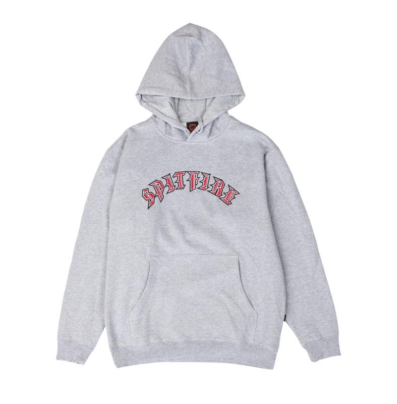 Spitfire Old E Custom Embroidered Pullover Hoodie - Grey Heather