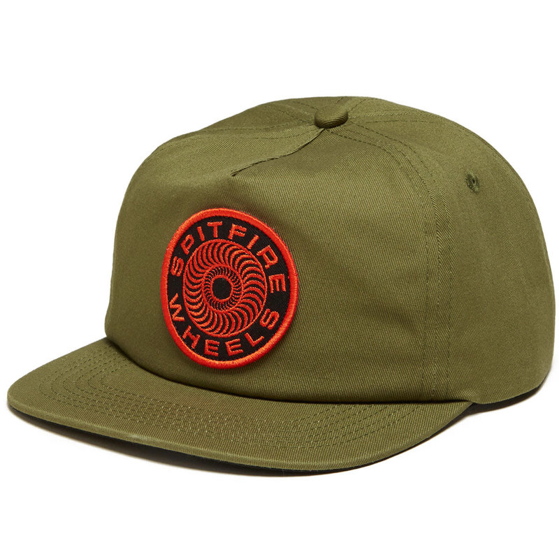 Spitfire Classic 87' Swirl Patch Snapback - Olive/Red/Black