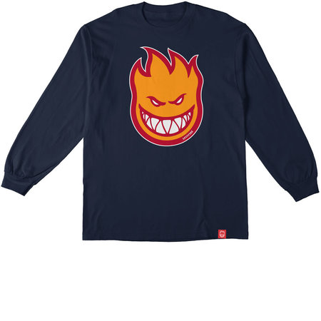 Spitfire Youth Bighead Fill Long Sleeve T-Shirt - Navy/Gold/Red