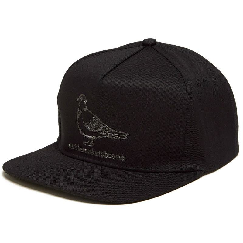 AntiHero Basic Pigeon Snapback Hat - Black/Charcoal