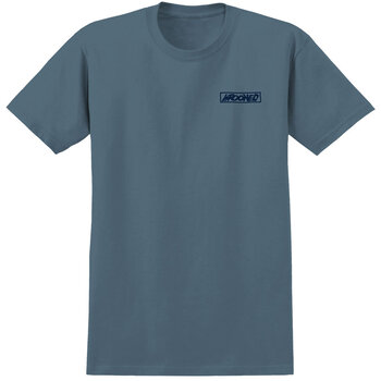 Krooked Moonsmile Raw T-Shirt - Ardoise/Marine