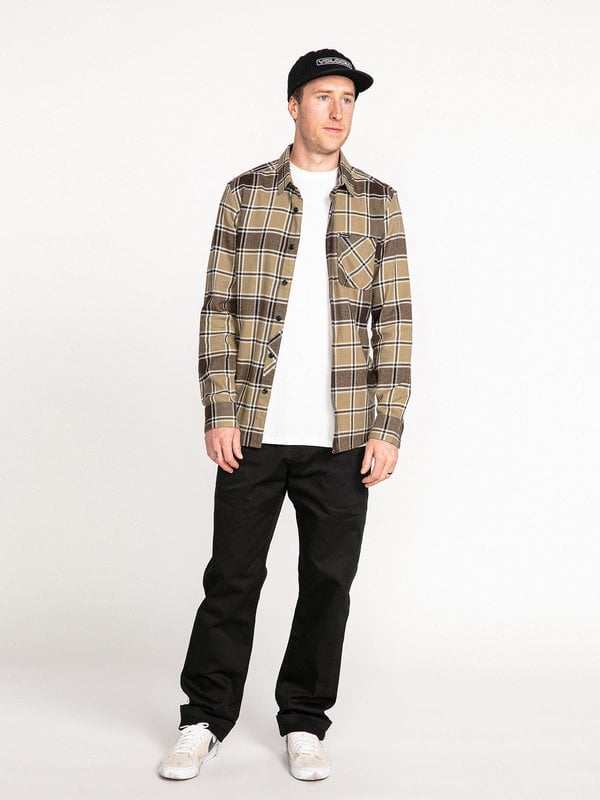 Volcom Caden Plaid Flanelle M/L - Kaki