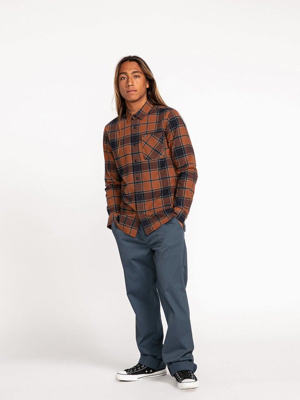 Volcom Caden Plaid Flanelle M/L - Moka