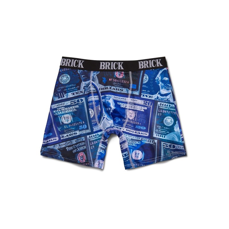 Brick Underneath Currency Pack Boxer Briefs - Blue/White
