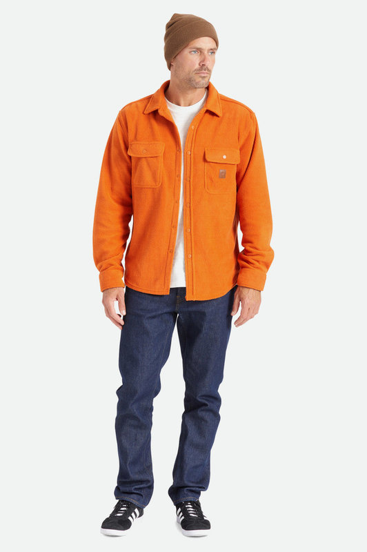 Brixton Bowery L/S Arctic Stretch Fleece - Burnt Orange