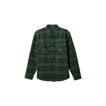 Brixton Bowery Heavy Weight L/S Flannel - Forest Green
