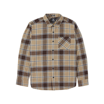 Volcom Big Boys Caden Plaid Flanelle À Manches Longues - Kaki