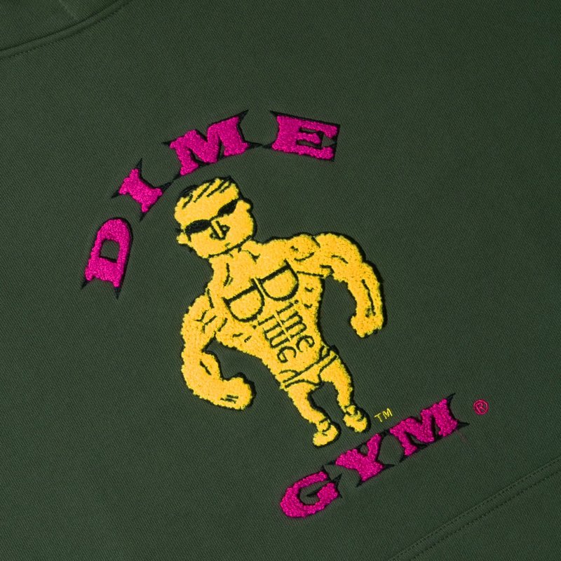 Dime Buff Chenille Hoodie - Thyme