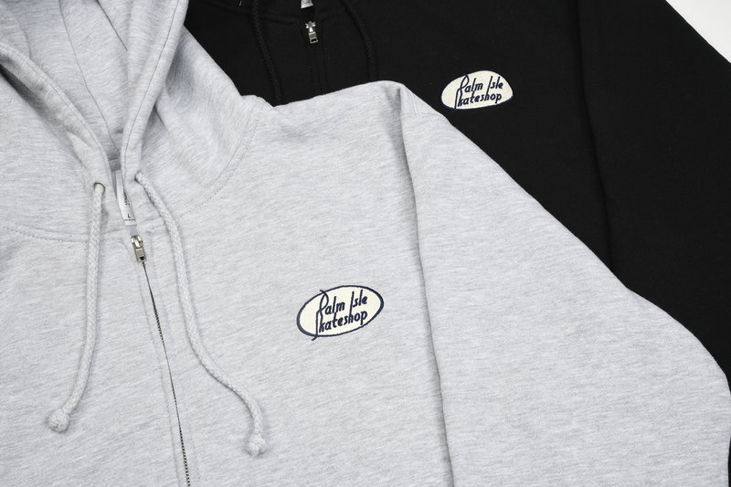 Palm Gas Station Zip Hoodie - Grey - Palm Isle Skate Shop