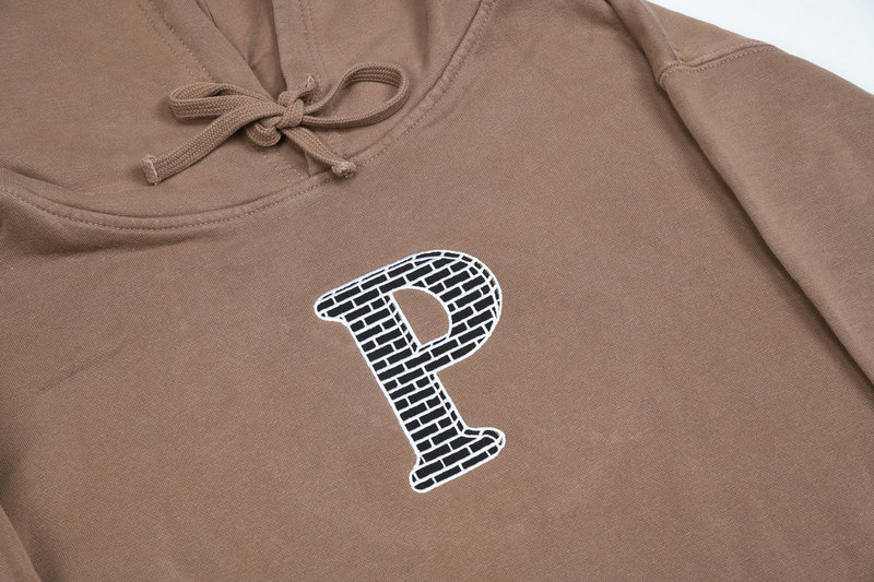 Palm Prick Embroidered Hood - Pigment Clay