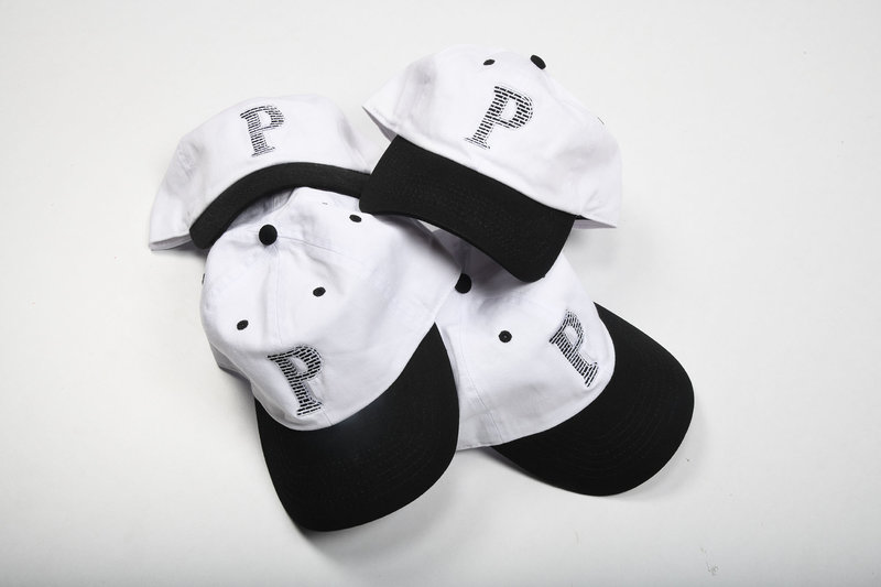 Palm Isle Prick Embroidered Cap - Black/White