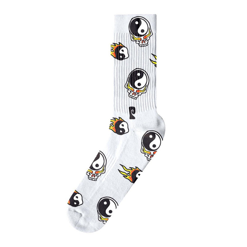 Psockadelic Flaming Yin Yang Psocks - White