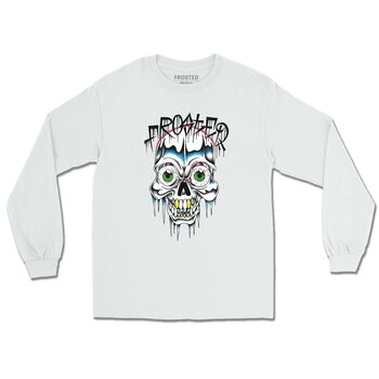Frosted Crystal Skull Long Sleeve - White