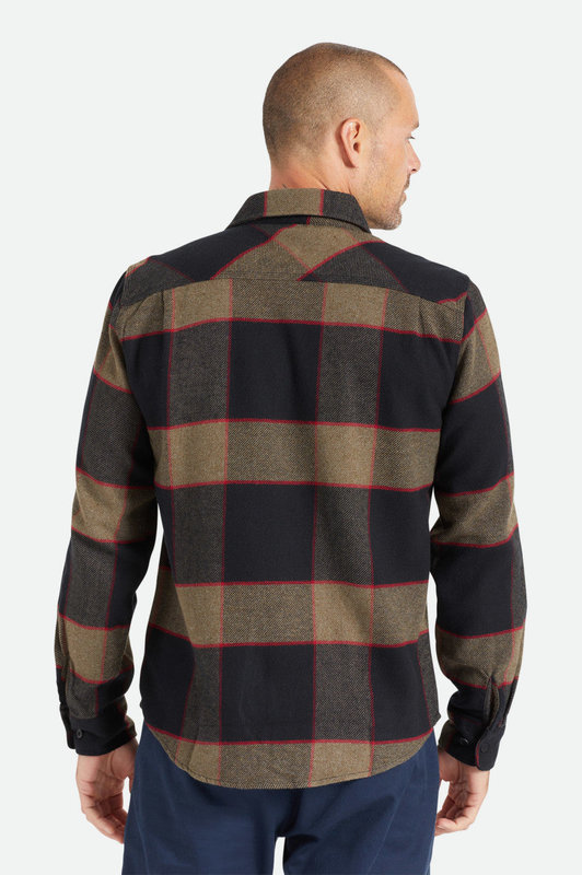 Brixton Bowery L/S Flannel - Heather Grey/Charcoal