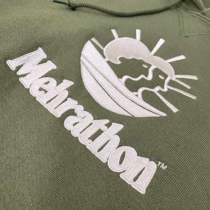Mehrathon Horizon Embroidered Pullover Hoody - Moss
