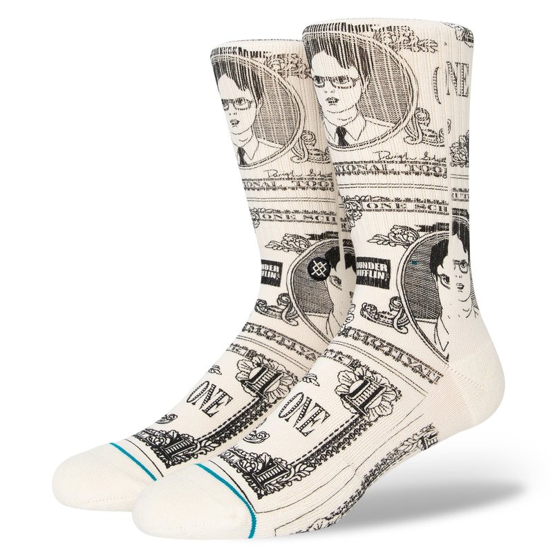 Stance The Office Schrute Bucks Crew Socks - Off White