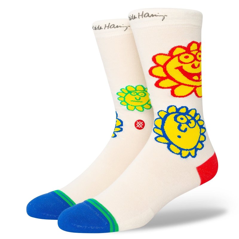 Stance Keith Haring Happy Fields Crew Socks - Off White