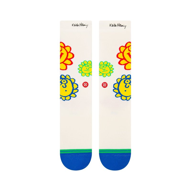 Stance Chaussettes Crew Keith Haring Happy Fields - Blanc Cassé