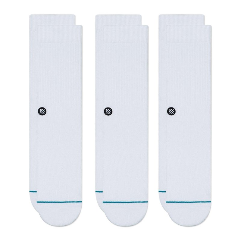 Stance Icon 3 Pack Crew Socks - White