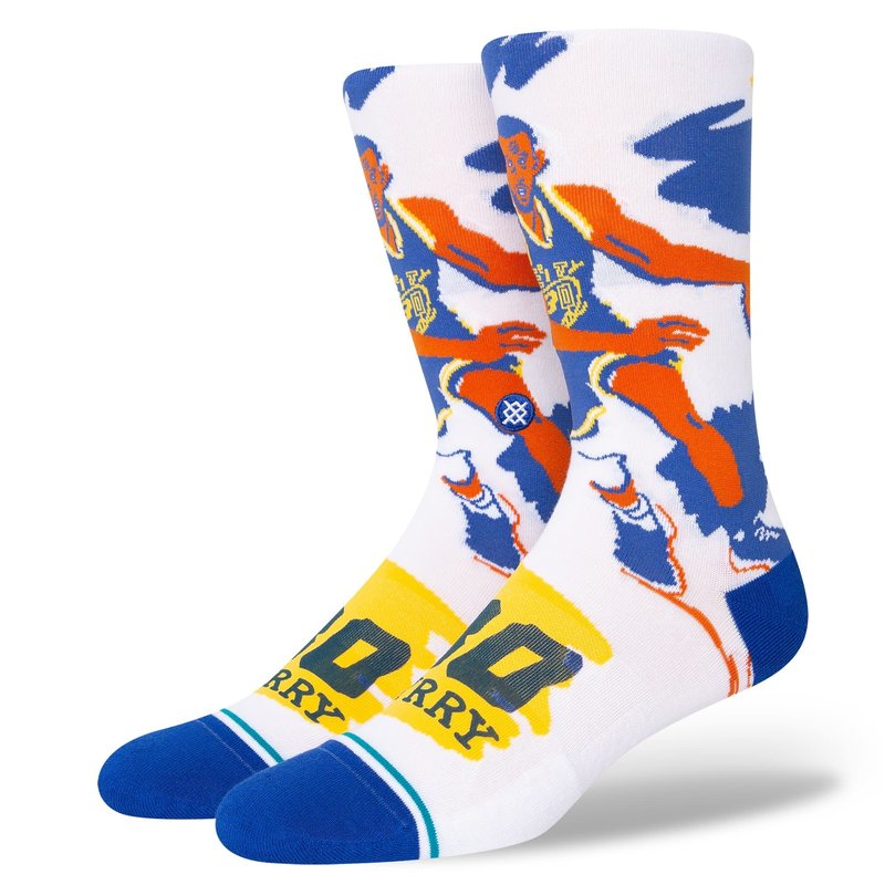 Stance NBA Paint Curry Crew Socks - White