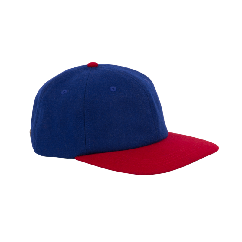 Classic Grip Boss 6 Panel Premium Wool Hat - Navy/Red