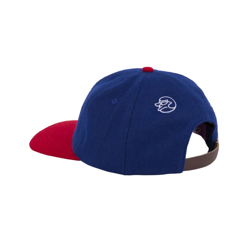 Classic Grip Boss 6 Panel Premium Wool Hat - Navy/Red