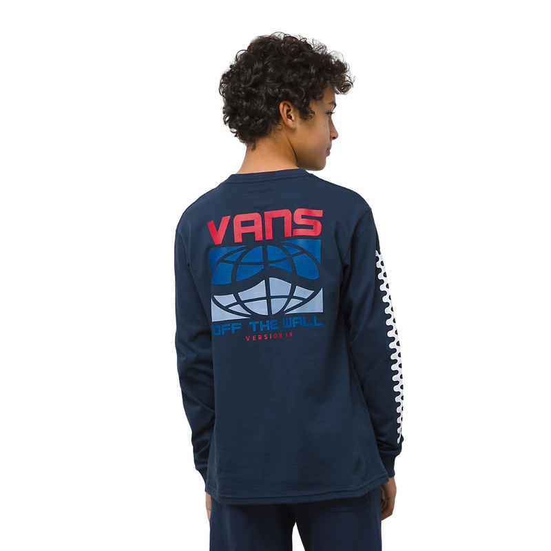 Vans Worldwide T-Shirt à Manches Longues d'Enfants - Robe Bleue