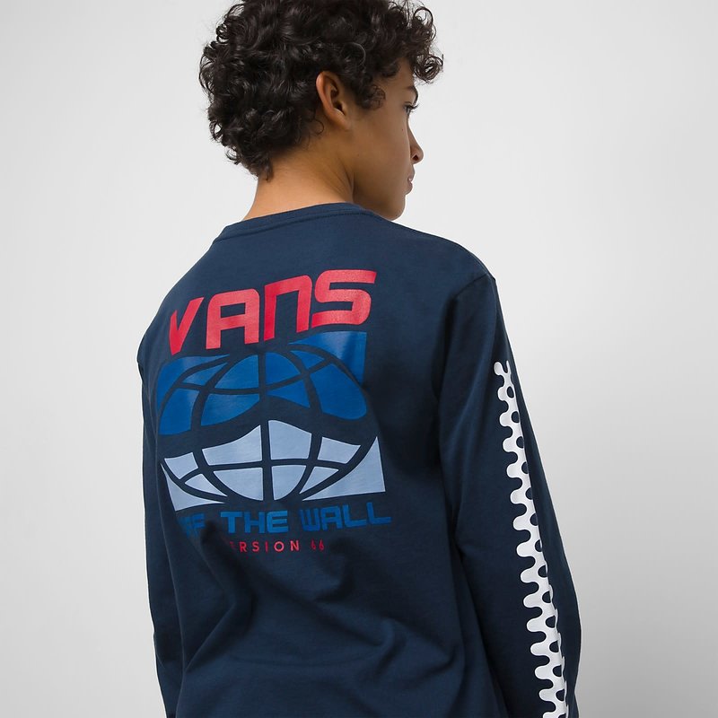 Vans Worldwide T-Shirt à Manches Longues d'Enfants - Robe Bleue