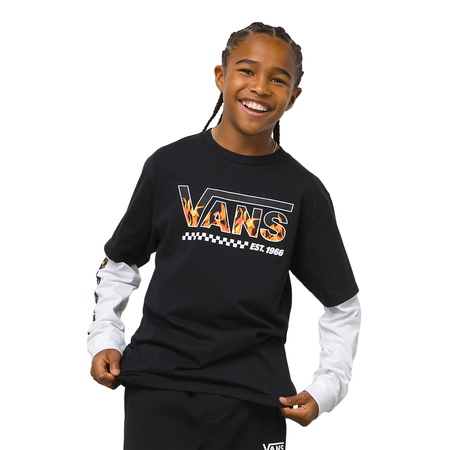 Vans Kids Digi Flames Twofer T-Shirt - Black