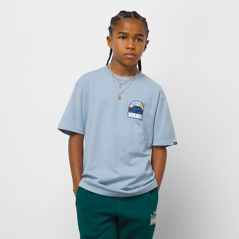 Vans Snowy Peak Scence T-Shirt d'Enfants - Bleu Ashley
