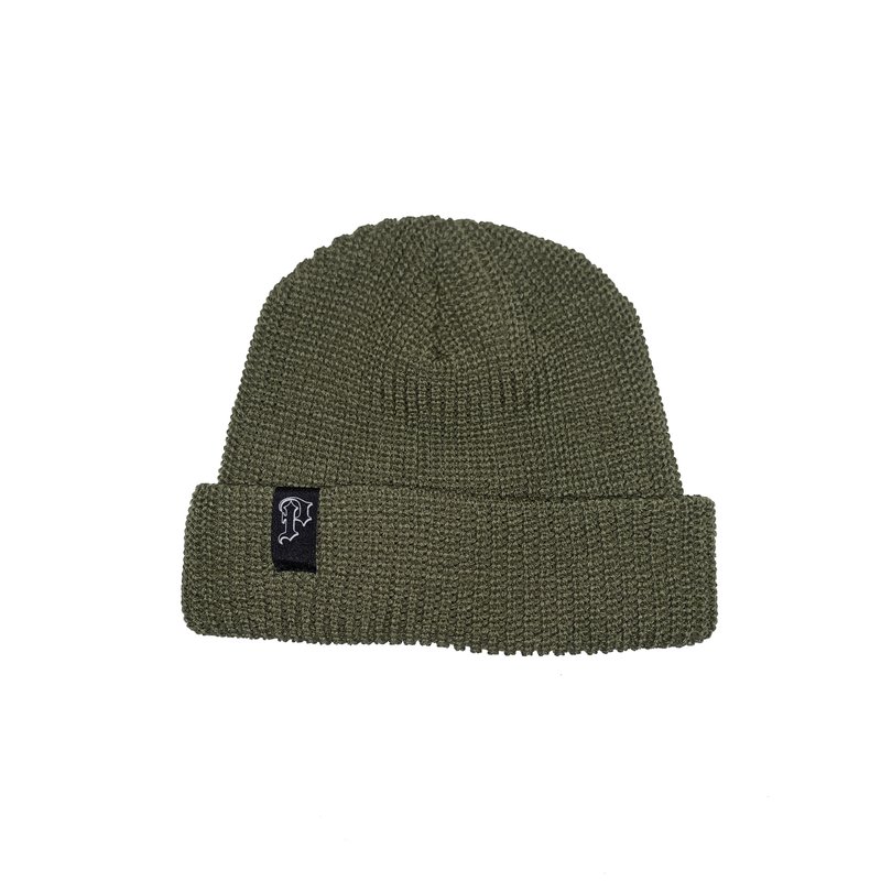 Palm Perrier Junior Ribbed Beanie - Olive