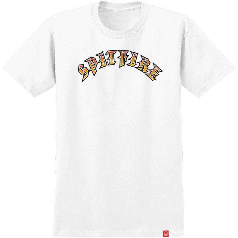 Spitfire Youth Old E Fade Fill T-Shirt - Blanc/Rouge/Or