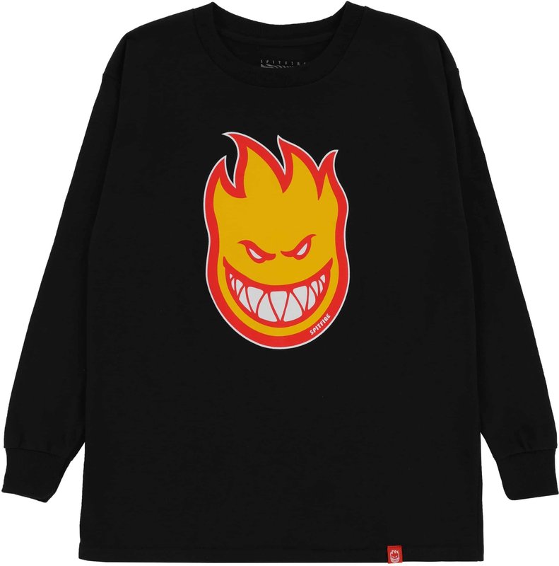 Spitfire Youth Bighead Fill Long Sleeve T-Shirt - Black/Gold/Red