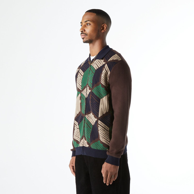 HUF Dimensions Zip Sweater - Chocolate