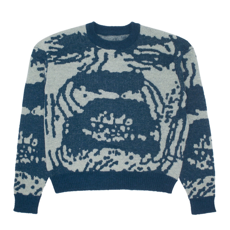 Fucking Awesome Teeth Knitted Sweater - Teal/White