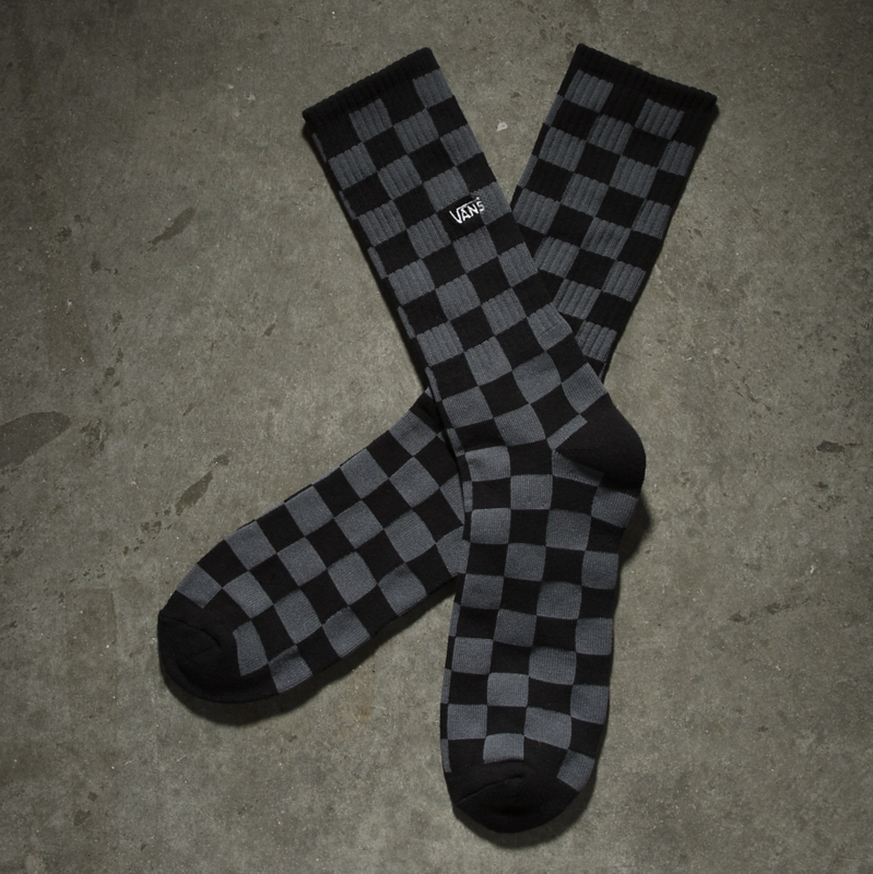 Vans Checkerboard Crew Socks II - Black/Charcoal