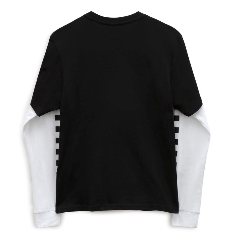 Vans Kids Long Check Twofer Long Sleeve T-Shirt - Black/Black