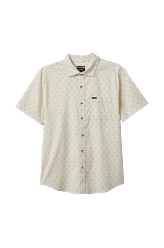 Brixton Charter Print S/S Woven - Off White/Jade Geo