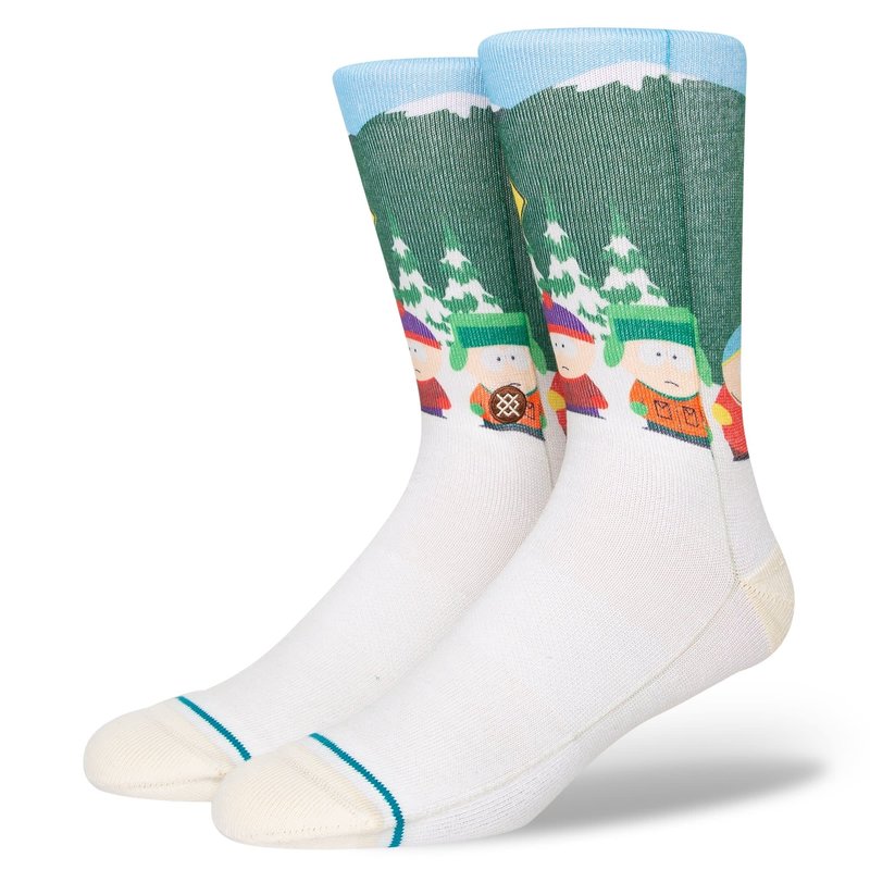 Stance South Park Bus Stop Crew Socks - Vintage White