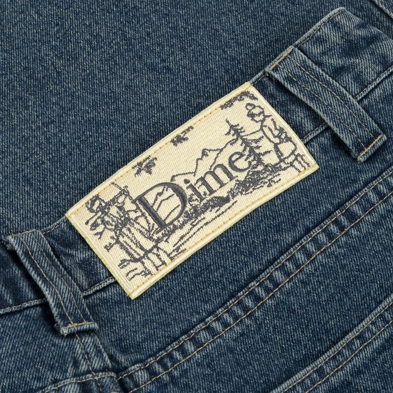 Dime Baggy Denim Pants - Stone Washed - Palm Isle Skate Shop