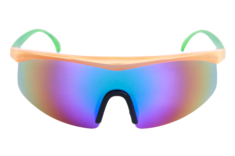 Happy Hour Fire Birds Sunglasses - Leabres Orange/Green Mirrored Lenses